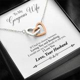 Interlocking Hearts Necklace-To Wife from Husband, Beautiful Gift!