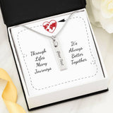 "It's Always Better Together" Pendant Necklace - Personalized with the name of your loved one and choose their birthstone to make it just right! - The Pink Pigs, A Compassionate Boutique