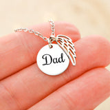 My Guardian Angel - Dad Remembrance Necklace - The Pink Pigs, A Compassionate Boutique