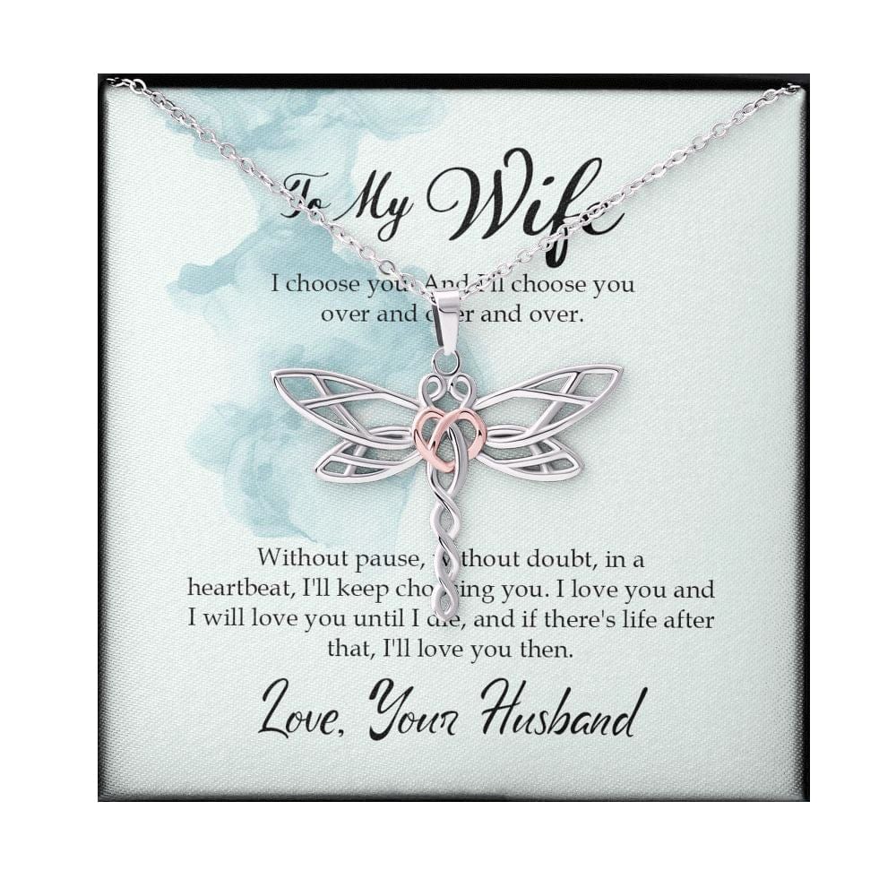 Beautiful Celtic Knot Dragonfly Pendant Necklace For Wife