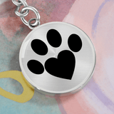 Paw Heart Pendant Keychain Furbaby Love - Engraving Available - The Pink Pigs, Animal Lover's Boutique