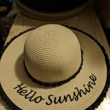 August Hats Hat Hello Sunshine Sun Hats!  All Day Floppy Hat Black/Natural ONE SIZE, Several Styles!