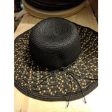 August Hats Hat INC Black Dots Sun Hats!  All Day Floppy Hat Black/Natural ONE SIZE, Several Styles!