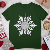 Snowflake Design Heavy Cotton T-Shirt - Snowflake Tee Shirt - Christmas T-Shirt