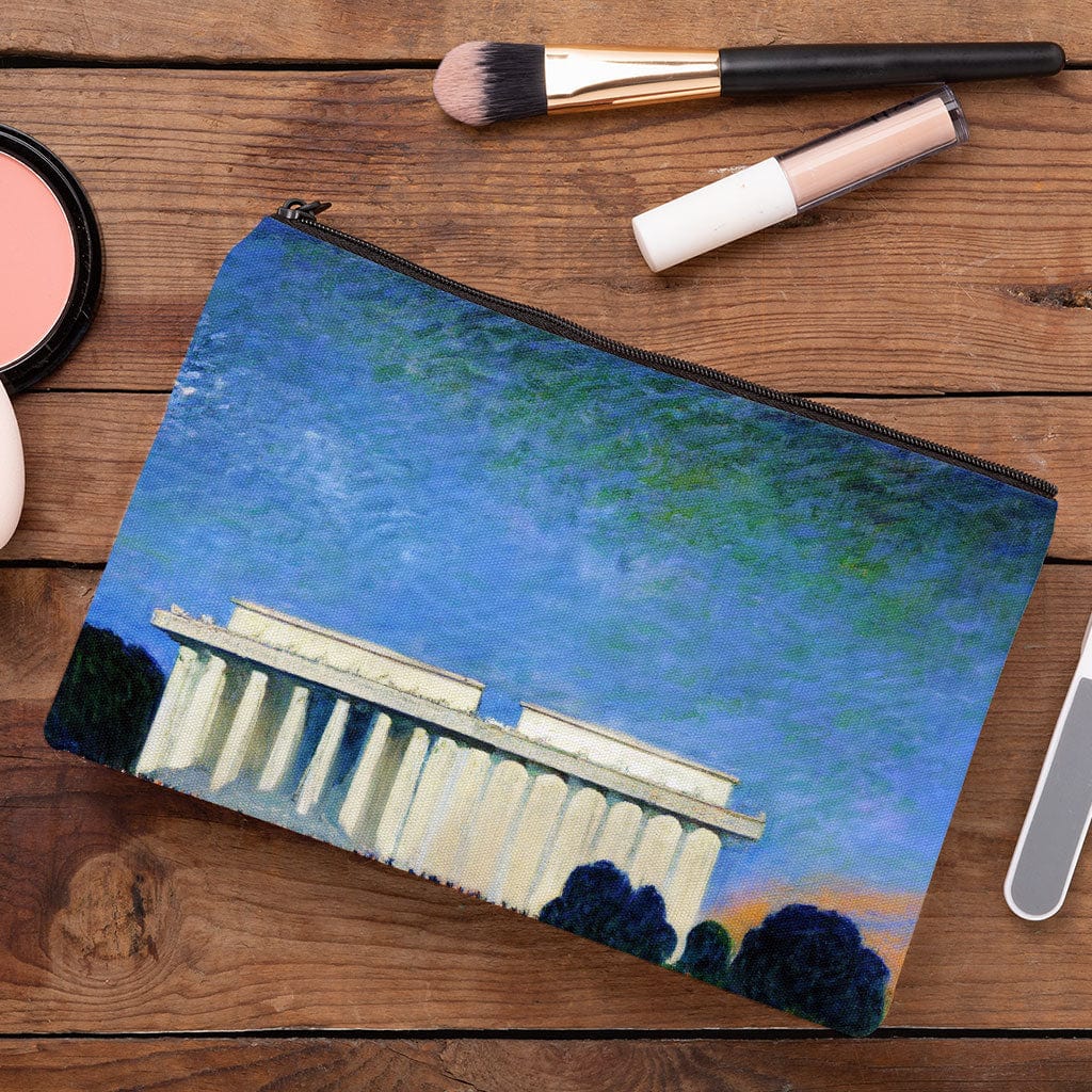 Monet Makeup Bag - Jefferson Memorial Cosmetic Bag - Tidal Basin Makeup Pouch