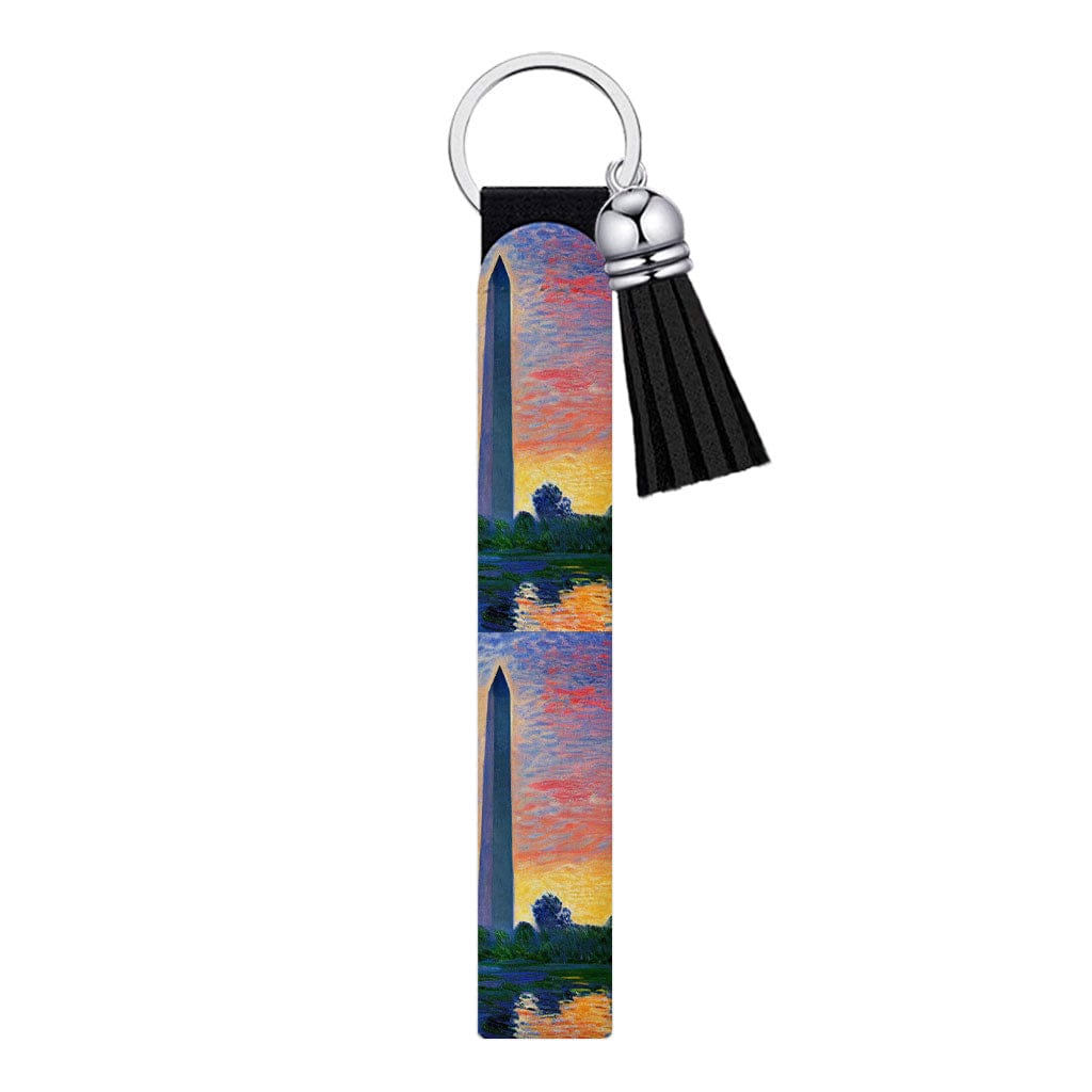 Washington National Cathedral Keychain Wristlet - Monet Art Keychain Bracelet - United States Wristlet Strap for Key