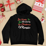 Christmas Music Hooded Sweatshirt - Word Art Hoodie - Music Hoodie
