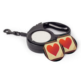 Icon Retractable Pet Leash - Heart Leash - Graphic Dog Leash