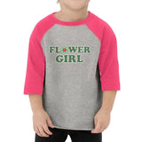 Flower Girl Toddler Baseball T-Shirt - Cool Art 3/4 Sleeve T-Shirt - Themed Kids' Baseball Tee