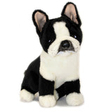 Black and White Sitting Realistic French Bulldog Size 30cm/12