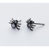 Black Spider Earrings!  Sparkly Black Spiders, great for Halloween or any time of year!
