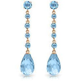 Blue Topaz Briolette with Topaz Accents in 14K Rose, White or Yellow Gold 11.3ctw - The Pink Pigs, Animal Lover's Boutique