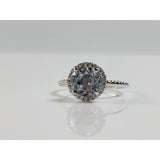 Blue Topaz Ring Solid Sterling Silver, Rope Band, Beautiful! - The Pink Pigs, A Compassionate Boutique