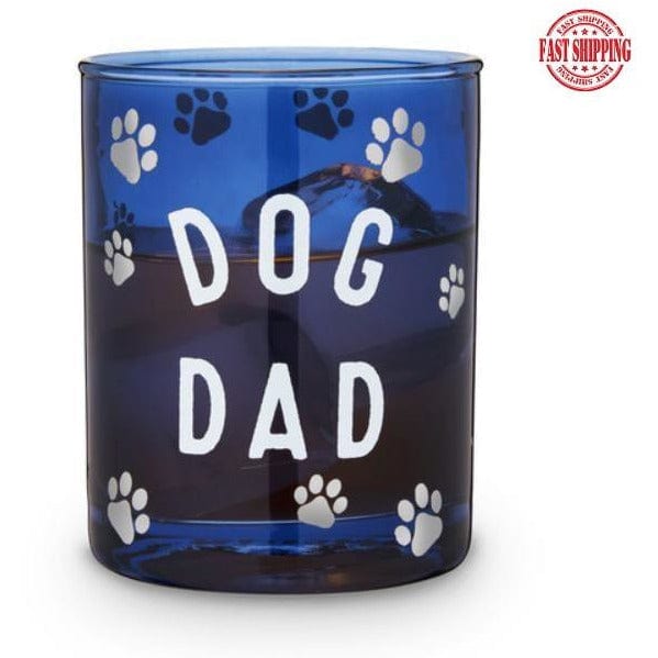 Blush Gifts For the Home Dog Dad Cocktail Glass Blue 11oz.-Helps Rescued Animals!