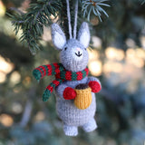 Bunny with Cocoa Handmade Ornament - The Pink Pigs, A Compassionate Boutique