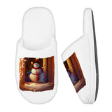 Snowman Christmas Memory Foam Slippers - Print Slippers - Snowman Slippers