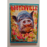 Carol and Elaine Kitchen Blue / Pig Farm Animal Magnets:  Handmade Rooterville Animals on Magnets Rooster, Cow, Piggy *