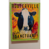 Carol and Elaine Kitchen Green / Cow Farm Animal Magnets:  Handmade Rooterville Animals on Magnets Rooster, Cow, Piggy *