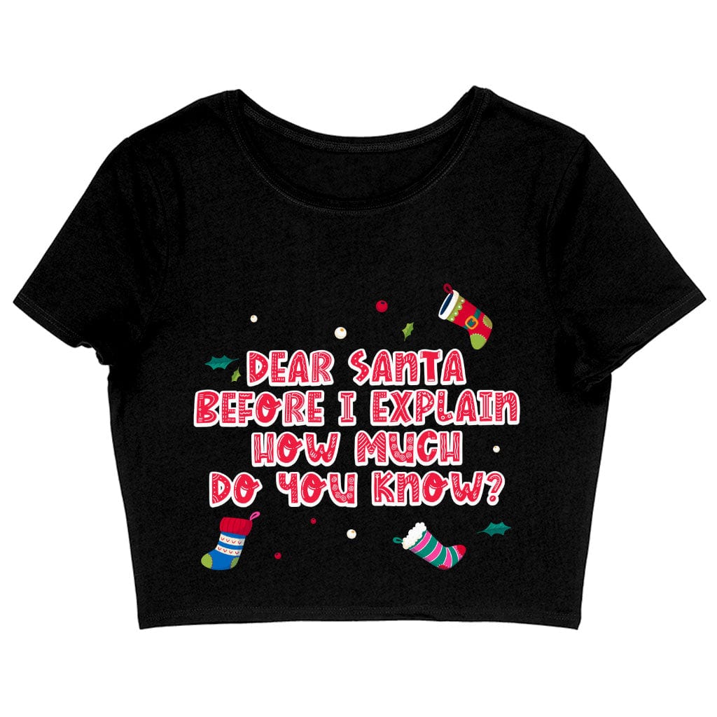 Funny Christmas Women's Cropped T-Shirt - Graphic Crop Top - Funny Crop Tee Shirt