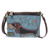 Chala Cross Body Bag Indigo CHALA WIENER DOG - MINI CROSSBODY Burgundy or Indigo