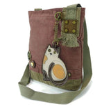 Chala Cross Body Bag Mauve LAZZY CAT - Calico Cat, PATCH CROSS-BODY BAG by Chala