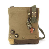 Chala Cross Body Bag Olive Slim Cat Charm Patch Crossbody Bag by Chala