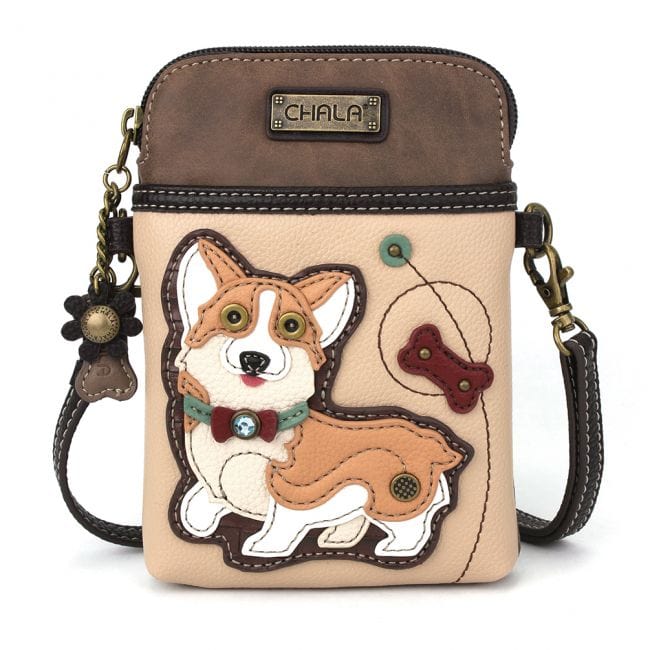 Chala Cross Body Cell Phone Case cellphone crossbody ivory CORGI DOG Two Styles -CELLPHONE CROSSBODYS