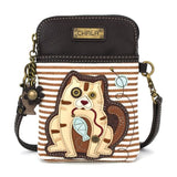 Tabby Cat GEN II - CELLPHONE CROSS-BODY - BROWN STRIPE