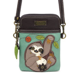 chala Handbags and Clutches Cell Phone Crossbody SLOTH Collection by Chala:  Wallet, Totes, Backpack, Handbags Vegan