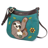 chala Handbags and Clutches Crescent Crossbody SLOTH Collection by Chala:  Wallet, Totes, Backpack, Handbags Vegan