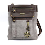 Chala Handbags and Clutches Gray Gemini Crossbody Bag with Paw Keychain by Chala VEGAN