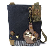 chala Handbags and Clutches Patch CrossBody Blue SLOTH Collection by Chala:  Wallet, Totes, Backpack, Handbags Vegan