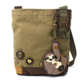 chala Handbags and Clutches Patch CrossBody Olive SLOTH Collection by Chala:  Wallet, Totes, Backpack, Handbags Vegan