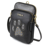 Chala Handbags and Clutches Paw Print Black UNI-Cellphone Crossbody NEW DESIGN! by Chala