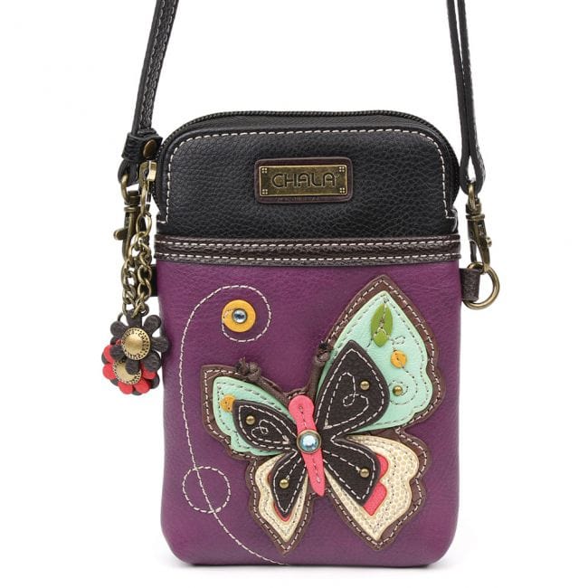 Chala Handbags and Clutches Purple Xbody Chala Butterfly Collection-Keychains, Crossbody Bags, Totes, Wallets*