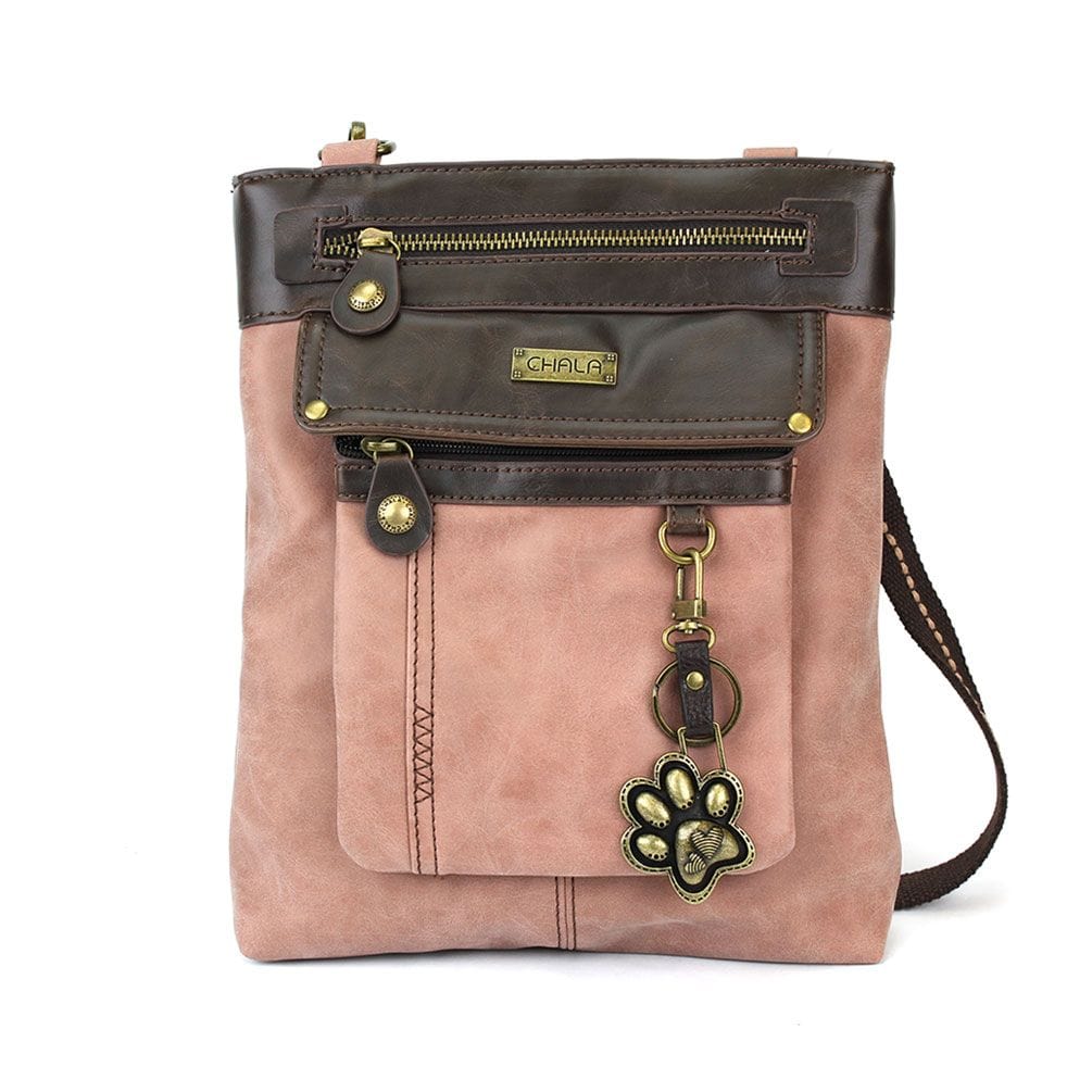 Chala Handbags and Clutches Rose Gemini Crossbody Bag with Paw Keychain by Chala VEGAN
