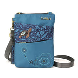 Chala Handbags and Clutches Turtle Blue Crossbody Turtle Collection by Chala-Keychain/Cellphone Xbody/Totes