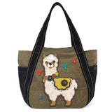 Chala Handbags and Clutches Zip Tote Llama Collection of Handbags, Totes, Key Chains by Chala