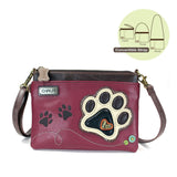 Chala Handbags Burgundy Paw Print Mini Crossbody by Chala Vegan 3 Colors!