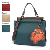 Chala Handbags Charming Satchel by Chala, Your Choice of Key Chain! VEGAN