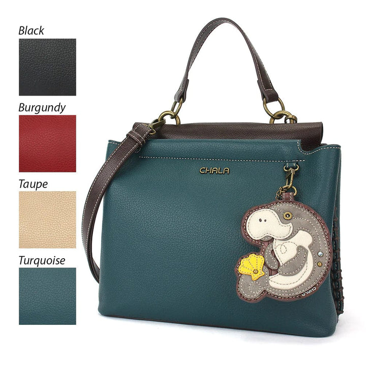Chala Handbags Charming Satchel by Chala, Your Choice of Key Chain! VEGAN