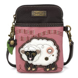 Chala Handbags Crossbody Sheep Keychain or Cellphone Crossbody, Pink Chala Vegan