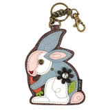 Chala Handbags Gray Bunny Keychain Bunny Rabbit Collection by Chala: Wallet, Key Chain, Totes and Crossbody Bag for Bunny Lovers*