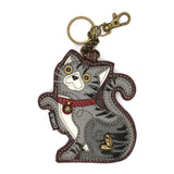 Gray & Orange Tabby Cat Collection Keychain, Wallet, Crossbody by Chala Vegan