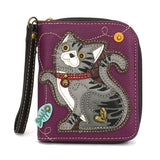 Chala Handbags Gray Wallet Gray & Orange Tabby Cat Collection Keychain, Wallet, Crossbody by Chala Vegan