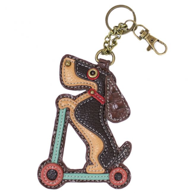 Chala Handbags Keychain* WIENER DOG on SCOOTER Collection by Chala*