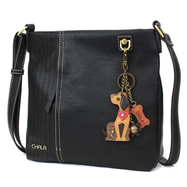 Chala Handbags Laser Cut-Blk WIENER DOG on SCOOTER Collection by Chala*