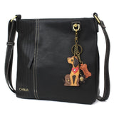 Chala Handbags Laser Cut-Blk WIENER DOG on SCOOTER Collection by Chala*