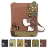 Chala Handbags Mauve PATCH CROSSBODY BAG with Choice of Keychains, Toffy Dog Charm by Chala