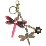 Chala handbags Mini Pink DRAGONFLY Keychain, Wallet and Purse Collection by Chala